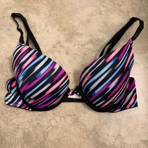 VS Pink Bra with Colorful Stripes